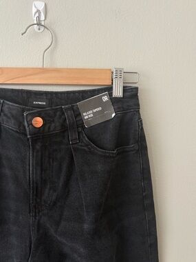 Express Washed Black Relaxed Tapered Jeans